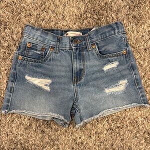 Levi’s Blue Jean Shorts Distressed Cut-Off